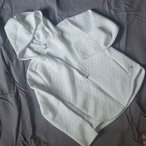Layer 8 girls L white zip up hoodie new without tags